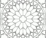 Coloriage Vitrail avec d&eacute;coration complexe