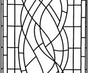 Coloriage Vitrail avec motif complexe