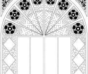 Coloriage Vitrail complexe