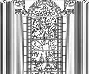 Coloriage Vitrail d'Ath&eacute;na