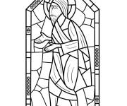 Coloriage Vitrail d'eglise