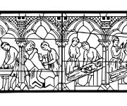 Coloriage Vitrail d'&eacute;poque