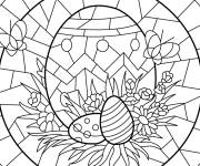 Coloriage Vitrail d'&oelig;ufs de P&acirc;ques