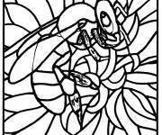 Coloriage Vitrail d'une abeille