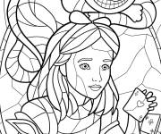 Coloriage Vitrail de Alice au pays des merveilles