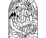 Coloriage et dessins gratuit Vitrail de b&eacute;b&eacute; moses à imprimer
