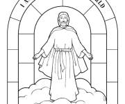 Coloriage Vitrail de Jesus dans l'&eacute;glise