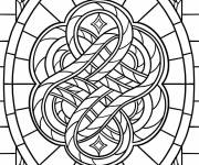 Coloriage Vitrail de N&oelig;ud celtique complexe