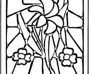 Coloriage Vitrail de nature