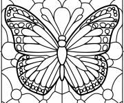 Coloriage Vitrail de papillon
