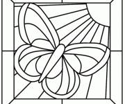 Coloriage Vitrail de papillon sous le soleil