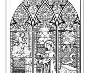Coloriage Vitrail de Saint Antonio