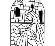 Coloriage et dessins gratuit Vitrail d&eacute;crivant une sc&egrave;ne antique à imprimer