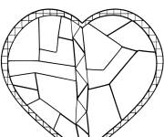 Coloriage et dessins gratuit Vitrail en coeur g&eacute;om&eacute;trique à imprimer