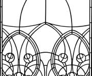 Coloriage Vitrail en forme g&eacute;om&eacute;trique cp
