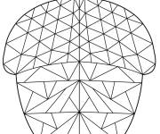 Coloriage et dessins gratuit Vitrail en forme gland à imprimer