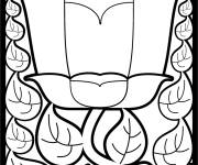 Coloriage Vitrail Fleur tulipe