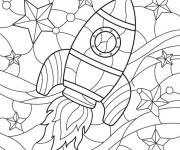 Coloriage Vitrail fus&eacute;e spatiale