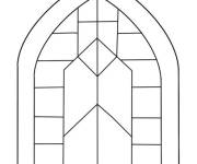 Coloriage et dessins gratuit Vitrail g&eacute;om&eacute;trique abstrait à imprimer