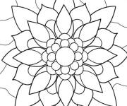 Coloriage Vitrail mandala de jolie rose