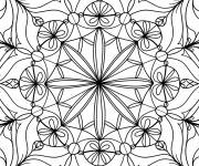 Coloriage Vitrail Mandala floral