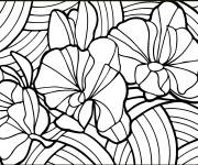 Coloriage Vitrail orchid&eacute;e