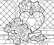 Coloriage Vitrail pour le saint valentin