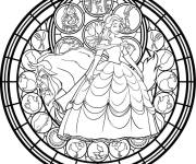 Coloriage Vitrail princesse de Disney