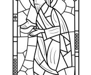 Coloriage et dessins gratuit Vitrail religieux &agrave; dessiner à imprimer