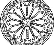 Coloriage Vitrail rond de Rosace