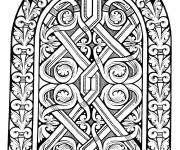 Coloriage Vitraux antistress clo&icirc;tre