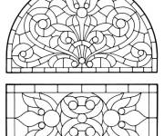 Coloriage Vitraux en diff&eacute;rents formes
