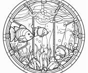 Coloriage Vitraux sous-marins