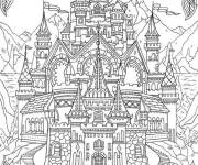 Coloriage G&eacute;ant ch&acirc;teau Xxl