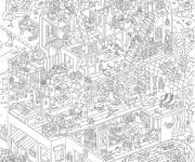 Coloriage et dessins gratuit Maison g&eacute;ante Xxl à imprimer