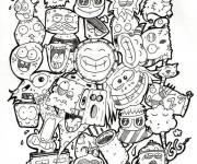 Coloriage Personnages de dessin anim&eacute; en plusieurs parties