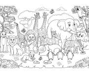Coloriage Xxl animaux de la jungles