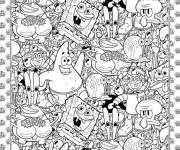 Coloriage Xxl Bob l'&eacute;ponge dessin anim&eacute;