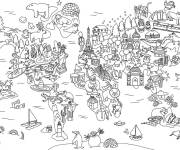 Coloriage et dessins gratuit Xxl carte du monde pour enfants à imprimer