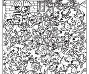 Coloriage XXl chiens imprimable