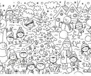 Coloriage Xxl de la saison d'hiver
