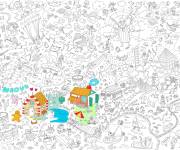 Coloriage Xxl monde &agrave; imprimer