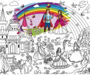 Coloriage Xxl monde de princes et de princesses