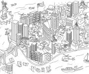 Coloriage Xxl ville de New York