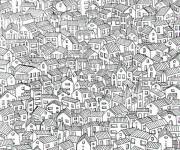 Coloriage Xxl ville et appartements omy