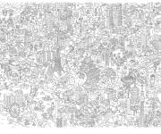 Coloriage Xxl villes g&eacute;antes du monde