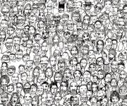 Coloriage Xxl visages