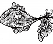 Coloriage Abstrait Poisson Art