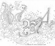 Coloriage Zen Hippocampe Pour Adulte