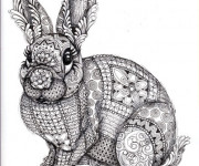 Coloriage Zen Lapin fantastique